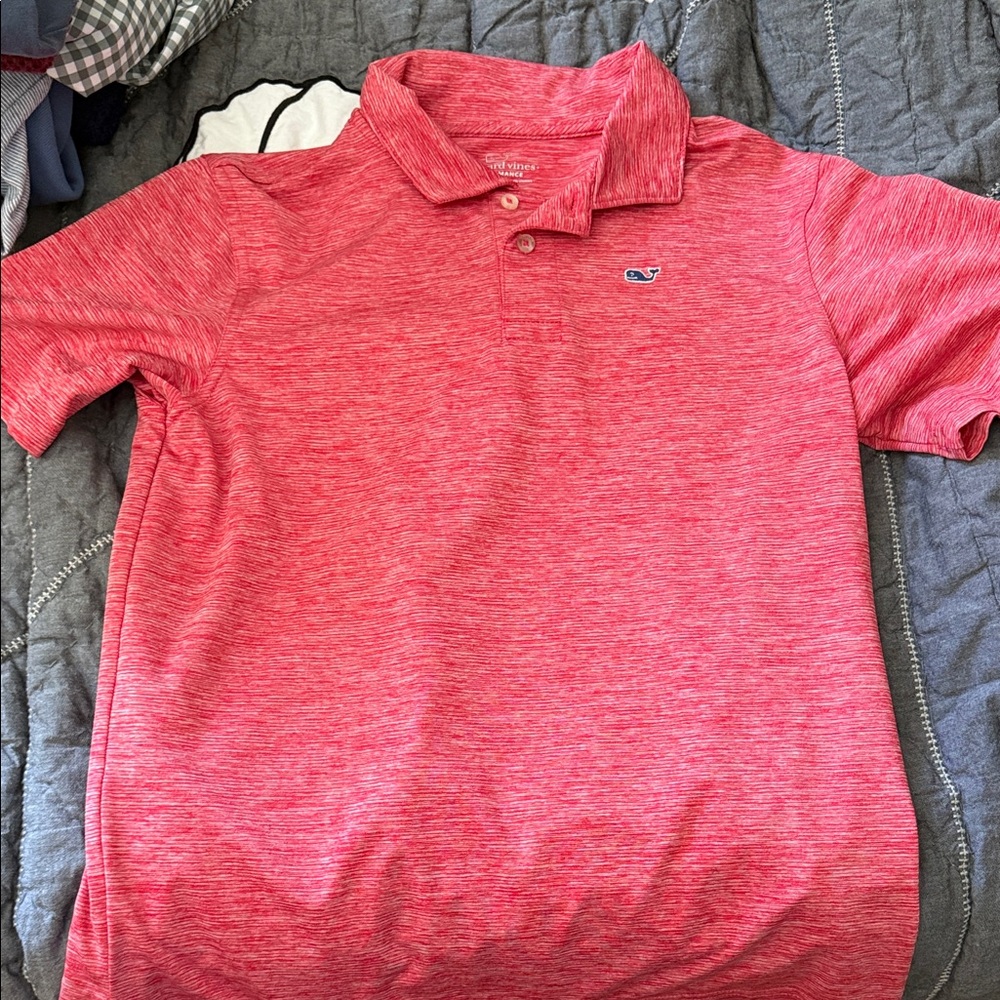 Vineyard Vines Heathered Red Polo